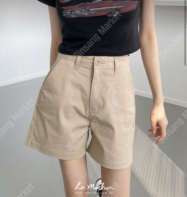 修身微彈性率性短褲